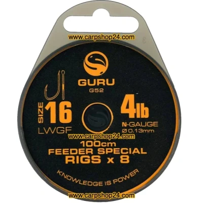 Afbeelding van Guru LWGF Feeder Special 100cm (8 rigs) Maat : 0.13mm haak 16
