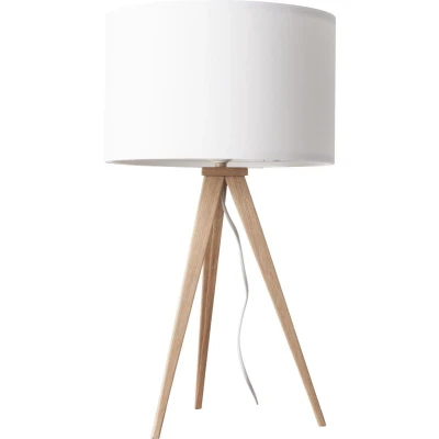 Afbeelding van Tripod tafellamp hout Zuiver wit