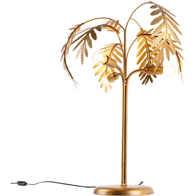 Afbeelding van QAZQA Art Deco tafellamp goud 3 lichts Botanica
