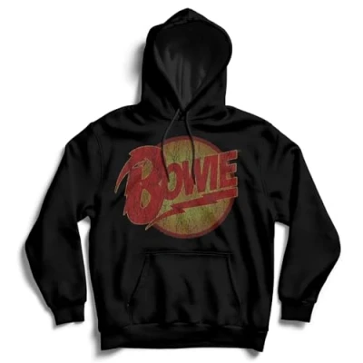 Image de David Bowie Sweat à capuche Vintage Diamond Dogs Logo Homme Noir Taille M