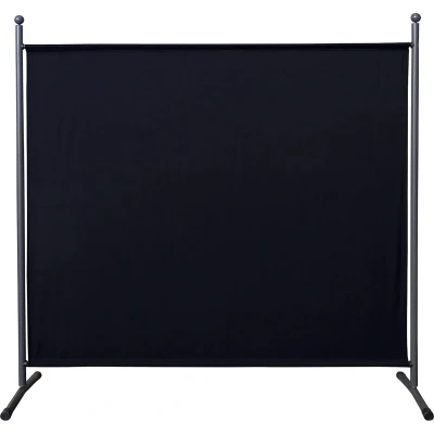 Afbeelding van Paravent 180 x 178 cm, stof, ruimteverdeler, groot, tuin, scheidingswand, balkon, inkijkbescherming, zwart