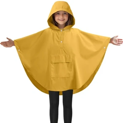 Afbeelding van JEMIDI unisex regenjas kind Van 11 tot 15 jaar kleur veranderende regenponcho Fietsponcho met draagtas Waterdicht en ademend Geel