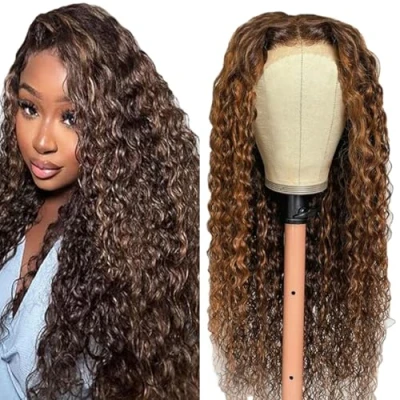 Afbeelding van Tuheerst Brown P430 Braziliaanse Kant Front Pruik voor Vrouwen 15,7 x 10,6 cm Zwitserse met Natuurlijk Haar Babyhaar