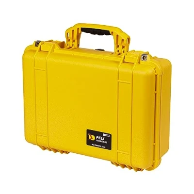 Afbeelding van Peli 1500 Stootvaste Case Voor Complete Dslr Uitrusting En Objectieven, Ip67 Waterdicht, Capaciteit: 19L, Gemaakt In Duitsland, Met Aanpasbaar Plukschuim, Kleur: Geel