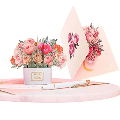 Afbeelding van PopLife Luxe 3D pop up bloemendoos voor Moederdag, blanco, verjaardag, Valentijnsdag, bruiloft of feest, vrouw, moeder, zus, oma, dochter en vriendin