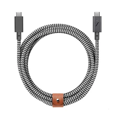 Afbeelding van Native Union Type C Pro riemkabel 240 W USB naar 2,4 m ultra sterke oplaadkabel compatibel met iPhone 16,16 Max, MacBook 14 inch/16 inch M2, Air 15 M2 (zebra)