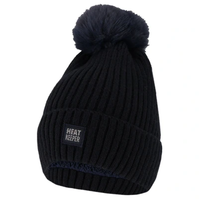 Afbeelding van Heatkeeper thermo Muts met Pompon Dames Navy TOG waarde 1.9 Heerlijk zacht en isolerend
