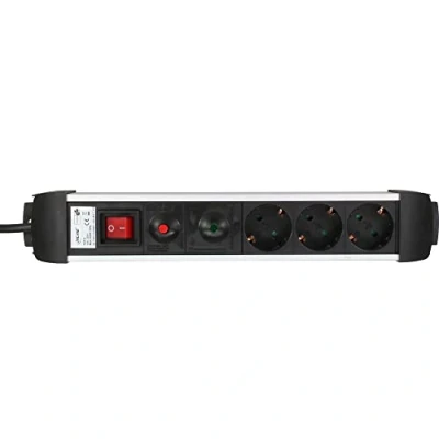 Image de Power Strip InLine® 3 ports avec protection 3x Type F allemand interrupteur argenté 1.5m