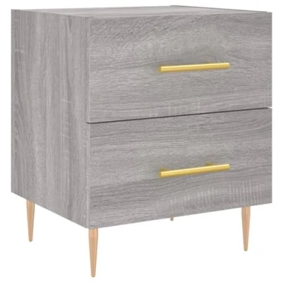 Afbeelding van vidaXL Nachtkastje 40x35x47,5 cm bewerkt hout grijs sonoma eikenkleur