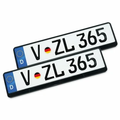 Afbeelding van VZL kentekenplaathouder voor de auto, 2 x kentekenplaathouder, alternatief frameloze (kentekenplaathouder zonder frame