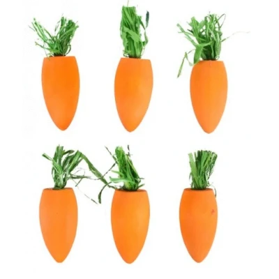 Afbeelding van Flamingo Knaagdierenspeelgoed Knabbelhout Worteltjes Speelgoed 5.5x2 cm 40 g Oranje
