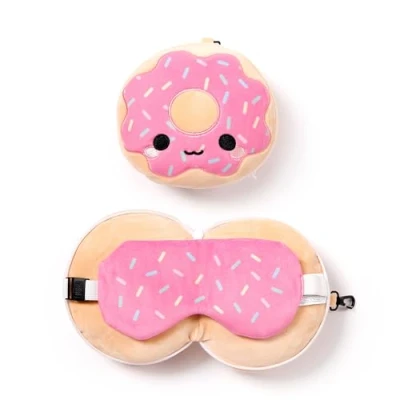 Afbeelding van Reiskussen &amp; Slaapmasker Relaxeazzz Adorasnacks Donut Rond 14x15x10,5cm/15x17x5cm