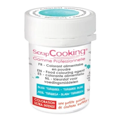 Afbeelding van ScrapCooking levensmiddelenverf, poeder, turquoiseblauw, 5 g