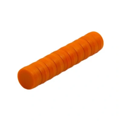 Afbeelding van Magnetastico Sterke neodymium magneten met beschermlaag, afmetingen 12 x 6 mm, ideaal voor magneetbord, koelkast, whiteboard en glazen bord, oranje, mm