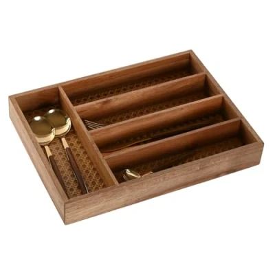 Afbeelding van Bestekorganizer Home ESPRIT Natuurlijk Acacia 34,5 x 25,5 5 cm