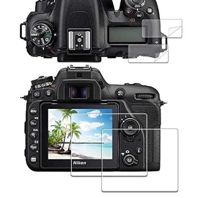 Afbeelding van iDaPro Nikon D7500 displaybeschermfolie van gehard glas + PET displaybeschermfolie, eenvoudige installatie, 2 stuks