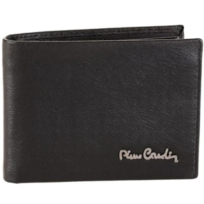 Afbeelding van Pierre Cardin Zwarte herenportemonnee van leer met portemonnee en mini klep, 10,5 x 8,5 2, zwart, S, modern, zwart., Modern