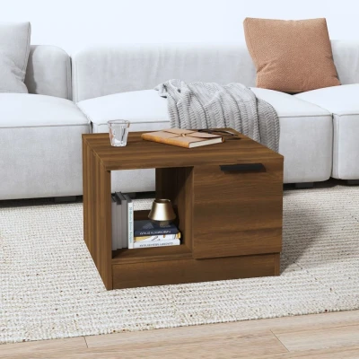 Afbeelding van Salontafel 50x50x36 cm bewerkt hout bruineikenkleurig