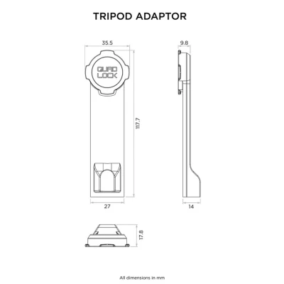 Afbeelding van Quad Lock Tripod adapter voor statief