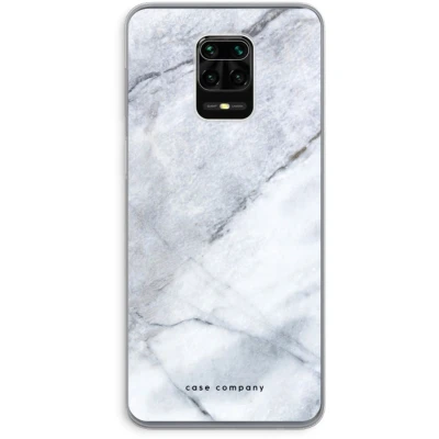Afbeelding van Case Company® hoesje geschikt voor Xiaomi Redmi Note 9 Pro Witte marmer Soft Cover Telefoonhoesje Bescherming aan alle Kanten en Schermrand
