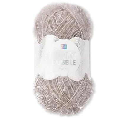 Afbeelding van Frida&#039;s Wollhaus Rico Design Creative Bubble Badgaren, 50 g, wol voor breien en haken, 57 kleuren (011, zilver)