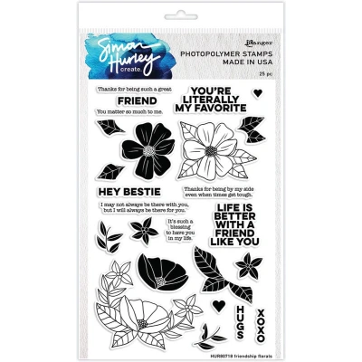 Afbeelding van Ranger SH Clearstamps 6x9 Friendship Florals HUR80718 Simon Hurley (09 22)