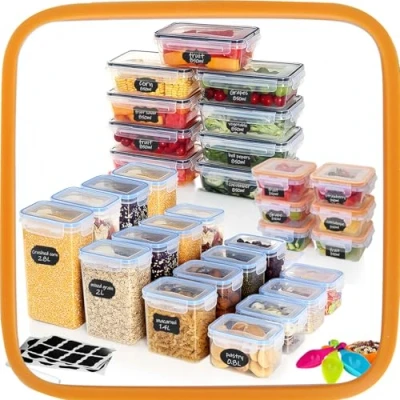 Afbeelding van Giftpot 31 luchtdichte voedselcontainers, plastic voedselcontainer voor keuken, voedselopslag meel, granen