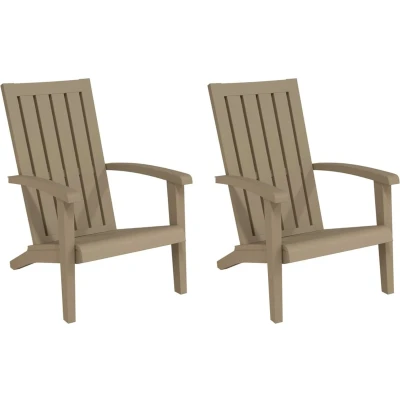 Afbeelding van Tuinstoelen Adirondack 2 st polypropeen lichtbruin