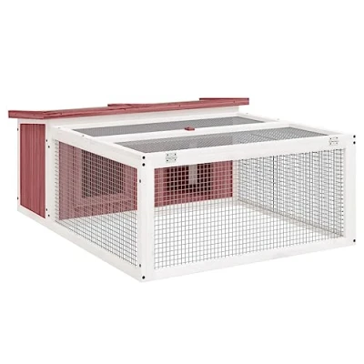 Afbeelding van vidaXL Konijnenhok 117,5x97x47,5 cm massief grenenhout mokkakleurig