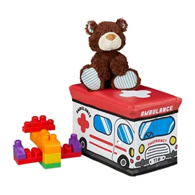 Afbeelding van Relaxdays speelgoedkist opbergkist speelgoedmand opbergmand kinderen speelgoed kist E