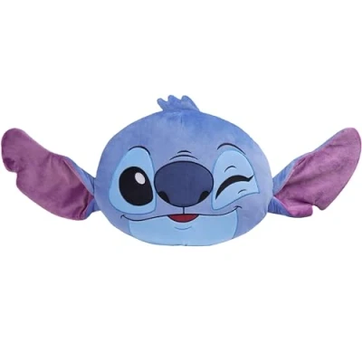 Afbeelding van Disney Stitch 3D kussen, decoratie voor kinderkamer, jongeren, kussen kinderen, knuffeldier, accessoires Lilo en Stitch, officieel (blauw/roze stitch)