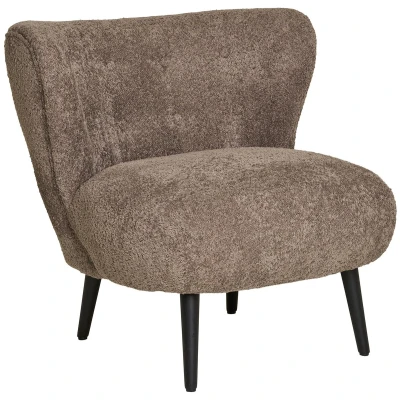 Afbeelding van House Nordic Covelo Bruin Bouclé Loungestoel