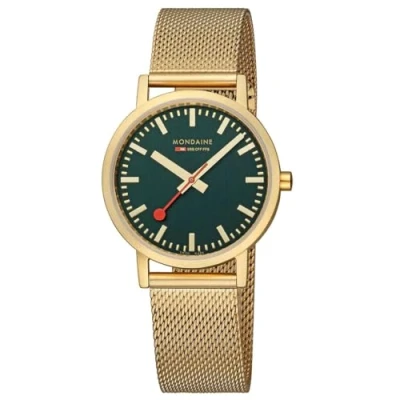 Afbeelding van Mondaine M660.30314.60SBM Horloge Milanees Groen 36mm