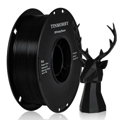Afbeelding van PLA Filament 1.75mm 1kg, TINMORRY 3D Printing Materials for Printer, 1 Spool, Black