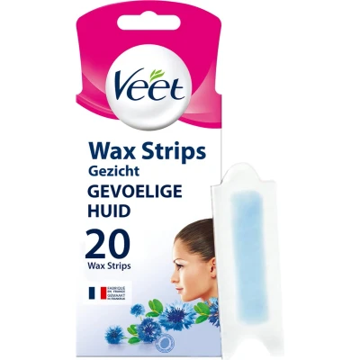 Afbeelding van Veet Ontharingsstrips Gezicht Gevoelige Huid 20 stuks