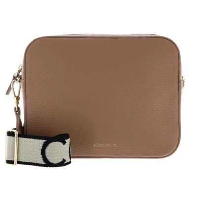 Afbeelding van COCCINELLE Leren Schoudertas Tebe Crossover Bag Skin Lichtbruin