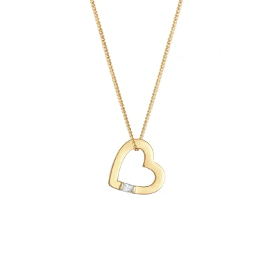 Afbeelding van Elli Heart Ketting goldcoloured, Dames, Maat: 45, Gold/coloured