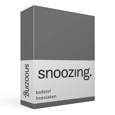 Afbeelding van Snoozing Badstof Hoeslaken Lits jumeaux 180x200 of 160x210/220 cm Antraciet