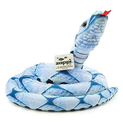 Afbeelding van Zappi Co Zacht pluche slangenspeelgoed voor kinderen, onderdeel van de safaridierencollectie, perfect kinderen (180 cm lang) (blauwe schoonheidsslang)
