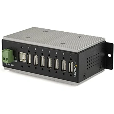 Afbeelding van StarTech.com 7 poorts Industriële USB hub 2.0 15kV ESD bescherming