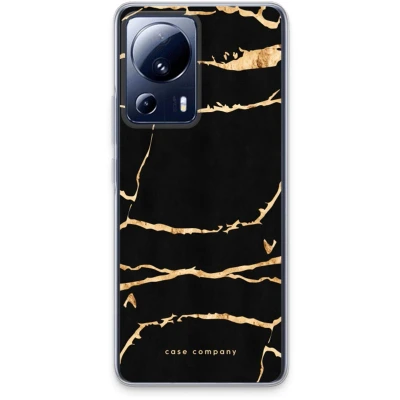 Afbeelding van Case Company® hoesje geschikt voor Xiaomi 13 Lite Gouden marmer Soft Cover Telefoonhoesje Bescherming aan alle Kanten en Schermrand