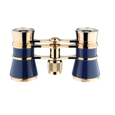 Image de Eschenbach Optik Verre d&#039;opéra Glamour 3 x 25 avec grossissement 3X, petit et maniable, en bleu doré