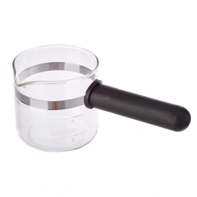 Afbeelding van Anakel Home Universele vervangende koffiekan met lange kunststof handgreep, 8,5 cm hoog en 8,6 diameter, voor 4 6 kopjes, zwart glas