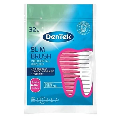 Afbeelding van Dentek Slim Brush Interdentale Ragers ISO 1 0,4 mm met Mintsmaak 32 Stuks