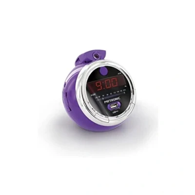 Afbeelding van METRONIC 477031 Pop Horlogeradio FM, USB, projectie dual alarm, sleep/snooze functie, batterij backup, violet
