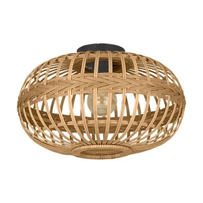 Afbeelding van EGLO Amsfield Plafondlamp E27 Ø 45 cm Hout, bamboe Bruin/Zwart