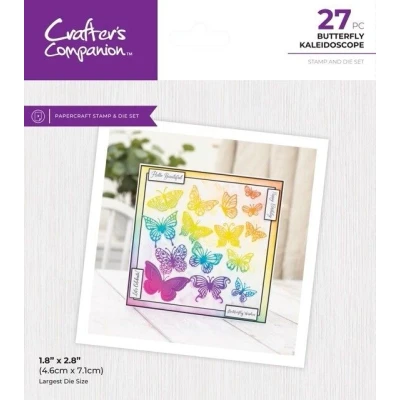 Afbeelding van CC Clearstamp/Snijmal Butterfly set Kaleidoscope