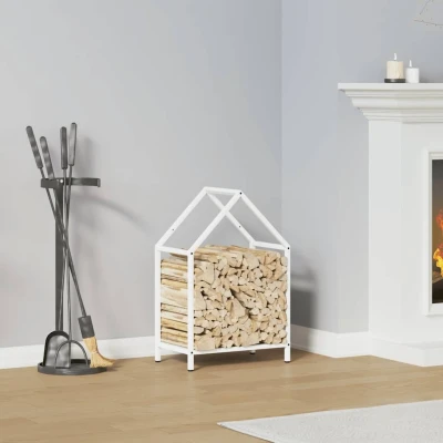Afbeelding van Brandhoutrek 40x25x60 cm koudgewalst staal wit