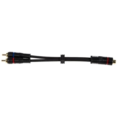 Afbeelding van Goobay 50375 audio Y kabel, 1 x cinch mannelijk naar vrouwelijk, stereo, OFC, dubbel afgeschermd, zwart, 0,2 m kabellengte