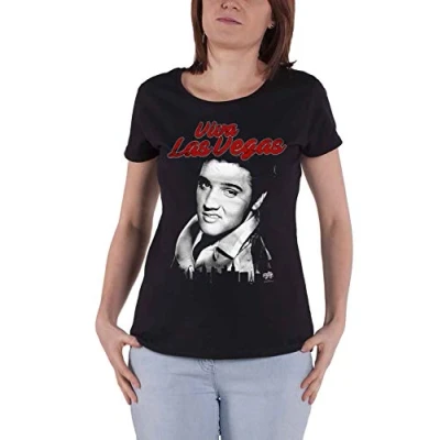 Afbeelding van Elvis Presley Dames Tshirt S Viva Las Vegas Zwart